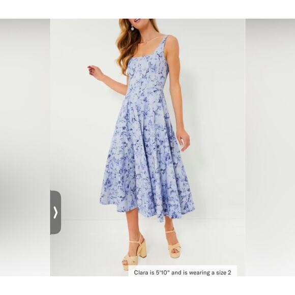 STAUD Periwinkle Sketchbook Floral Midi
Wells Dress Feminine Wedding Guest 8 - Picture 1 of 9